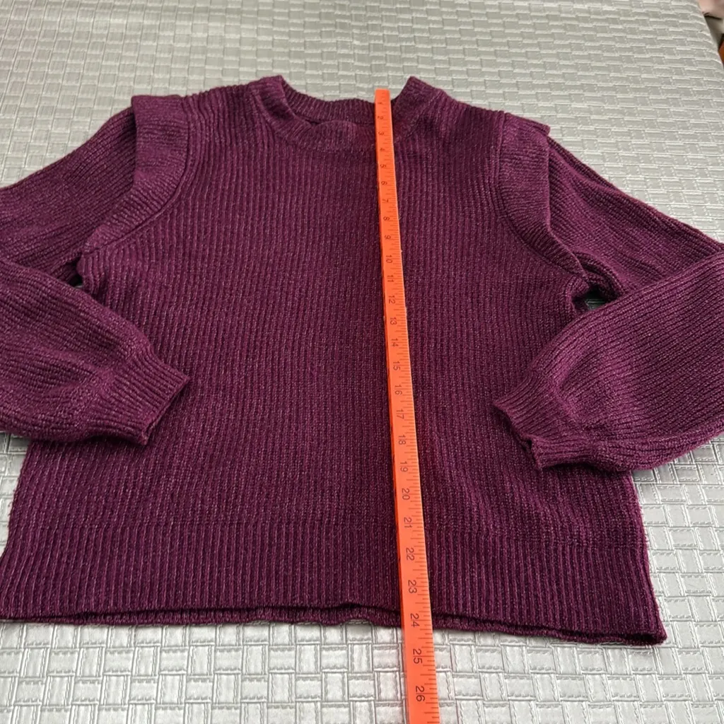 Who What Wear Plum Purple Ribbed Knit Sweater Size L - Image 3