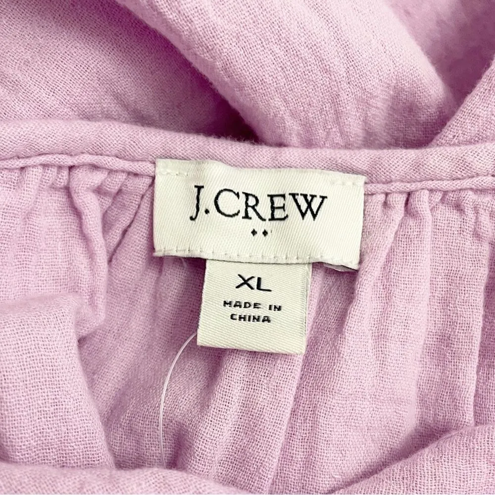 NWT J. Crew Ruffle Strap Gauze Tiered Long Summer Maxi Dress Lilac Size XL NEW - Image 10