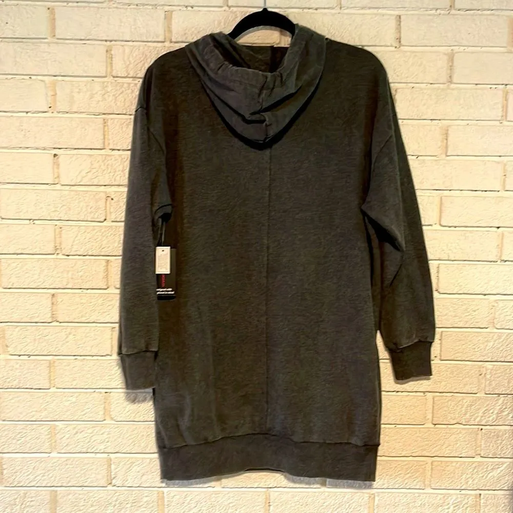 No Boundaries- NWT Bling Skull Grey Long Hoodie Pockets- Size S (3-5) Juniors - Image 2