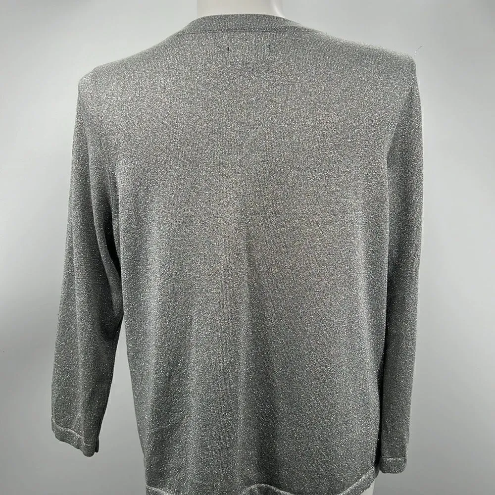 Avenue holiday 5 button silver shimmer cardigan 18/20 - Image 5