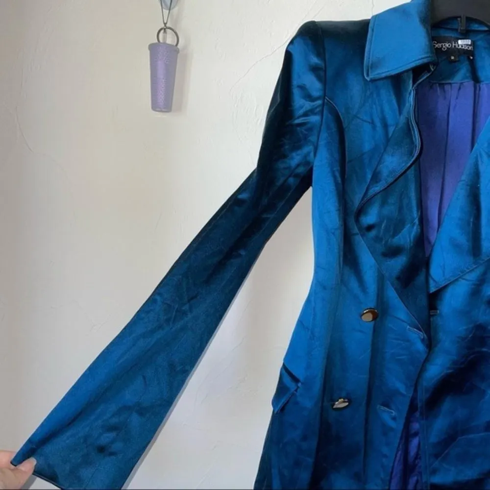 Sergio Hudson Double Breasted Blazer Mini Dress Size 2 Blue - Image 7