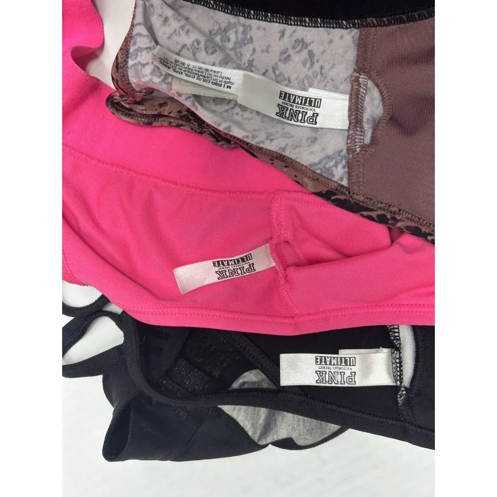 PINK Victoria's Secret Sport Ultimate Lightly Lined Bra Medium Bralette Lot Of 3 - Image 4