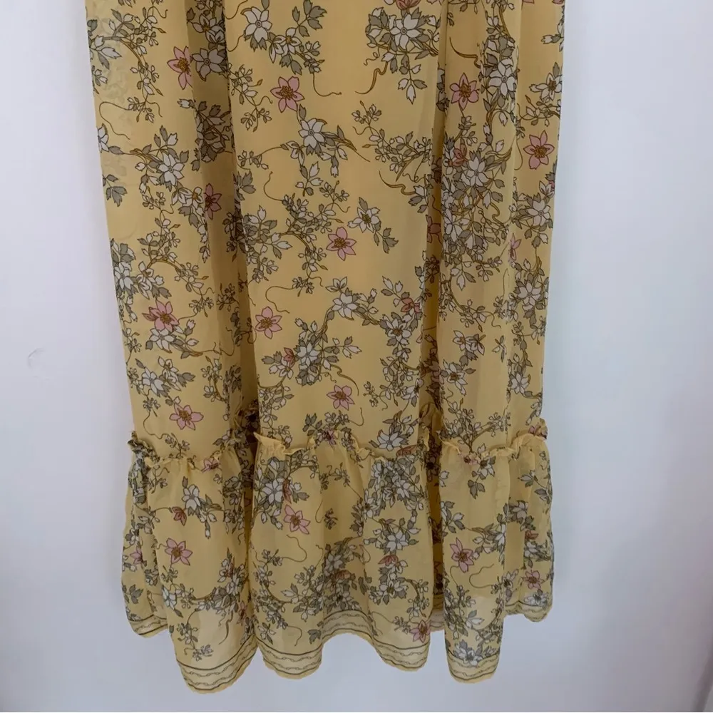 Max Studio Yellow Floral Midi Dress - Image 3