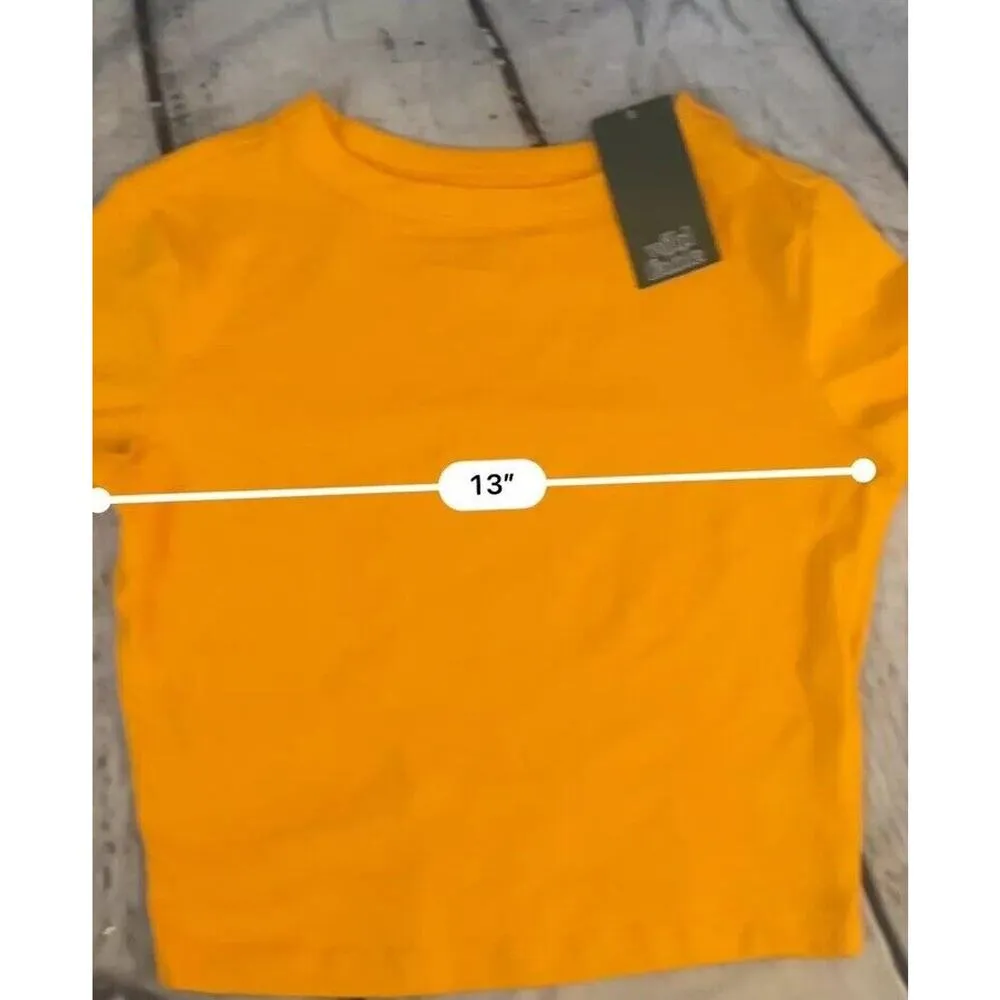 Wild Fable Crewneck Cropped T-Shirt Orange Women’s XXS New - Image 3