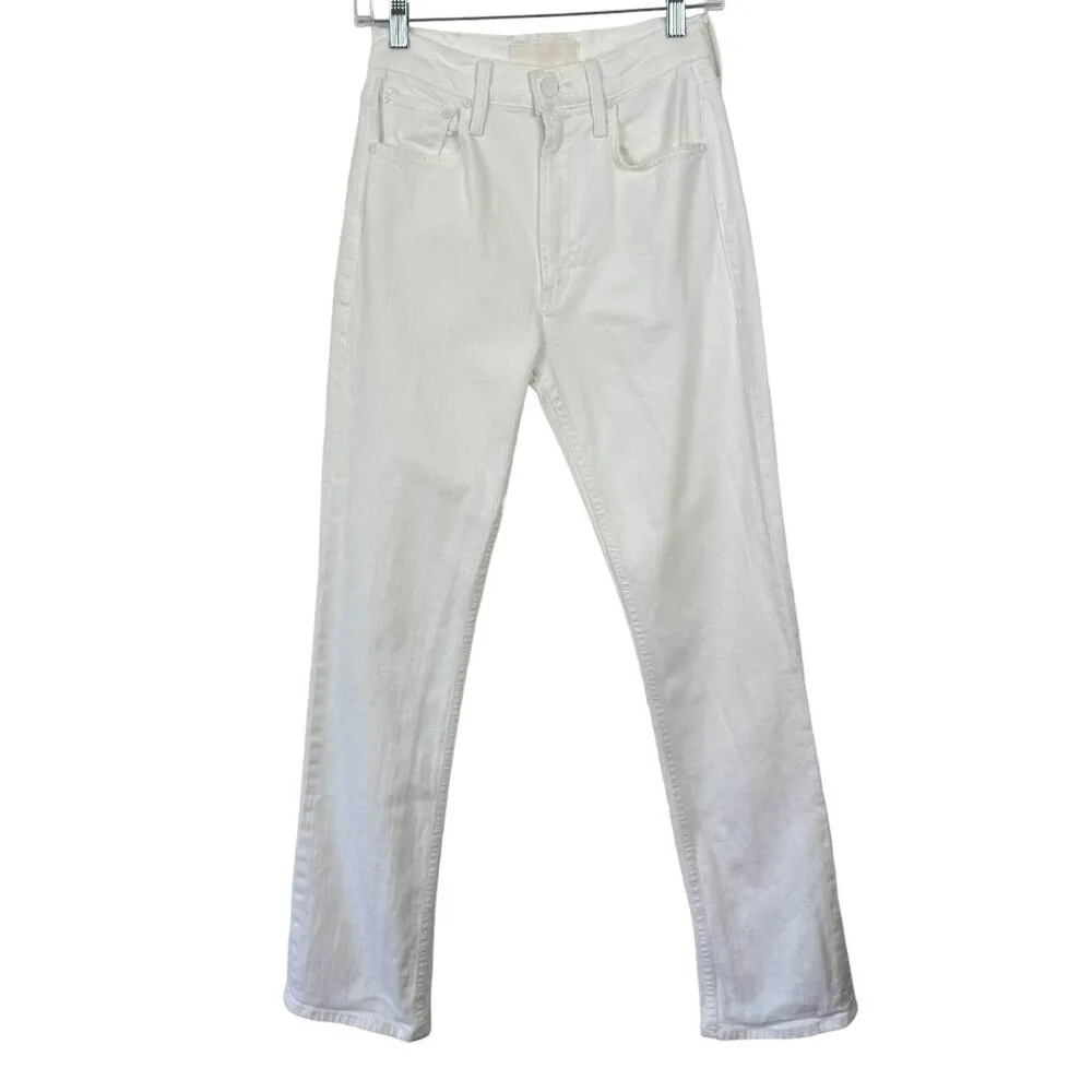 NWOT‎ MOTHER High Waisted Rider Skimp Jeans Women's Size 25 White Cotton Blend - Image 2
