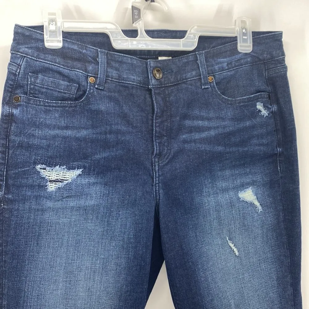 Lane Bryant distressed dark Wash skinny jean casual everyday closet staple sz 16 - Image 3