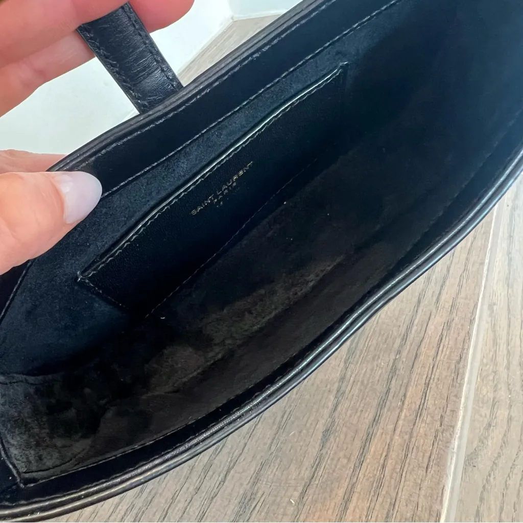 YSL Saint Laurent Le 5 a 7 Mini Leather Hobo Bag Purse in Black - Image 7