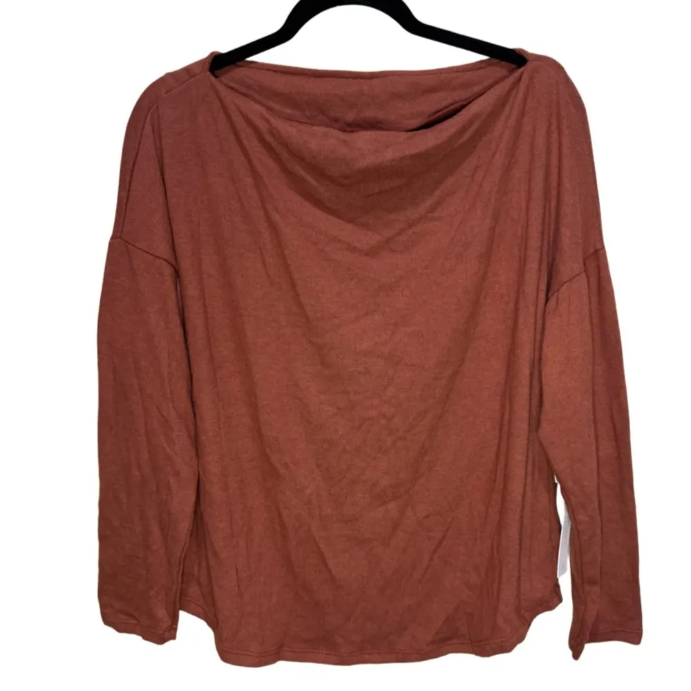 Caslon Boat Neck Long Sleeve Top - Rust Sequoia Heather Size L - Image 5