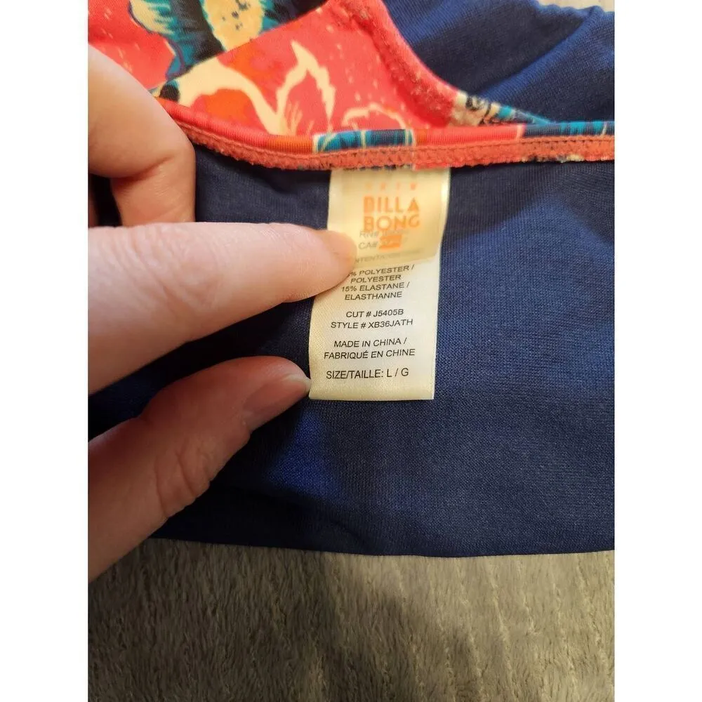 Billabong Mix Mash Horizon Red Bikini Bottom Size L Scoop - Image 3