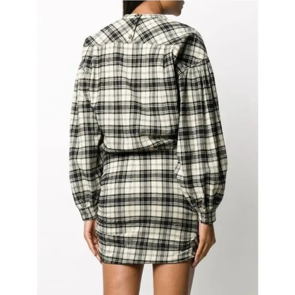 ETOILE ISABEL MARANT Faber Plaid Wool Dress Long Sleeves - Image 19