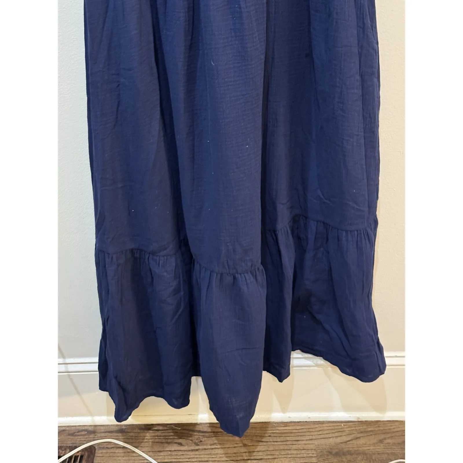 Caslon Pink Rouge Smocked Tie Strap Cotton Gauze Midi Sundress Size‎ 2X Blue - Image 4