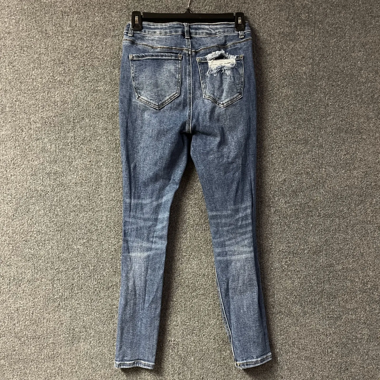 Wax Jean Los Angeles Jeans Womens 27 Blue Distressed Denim Cotton Skinny Leg - Image 6