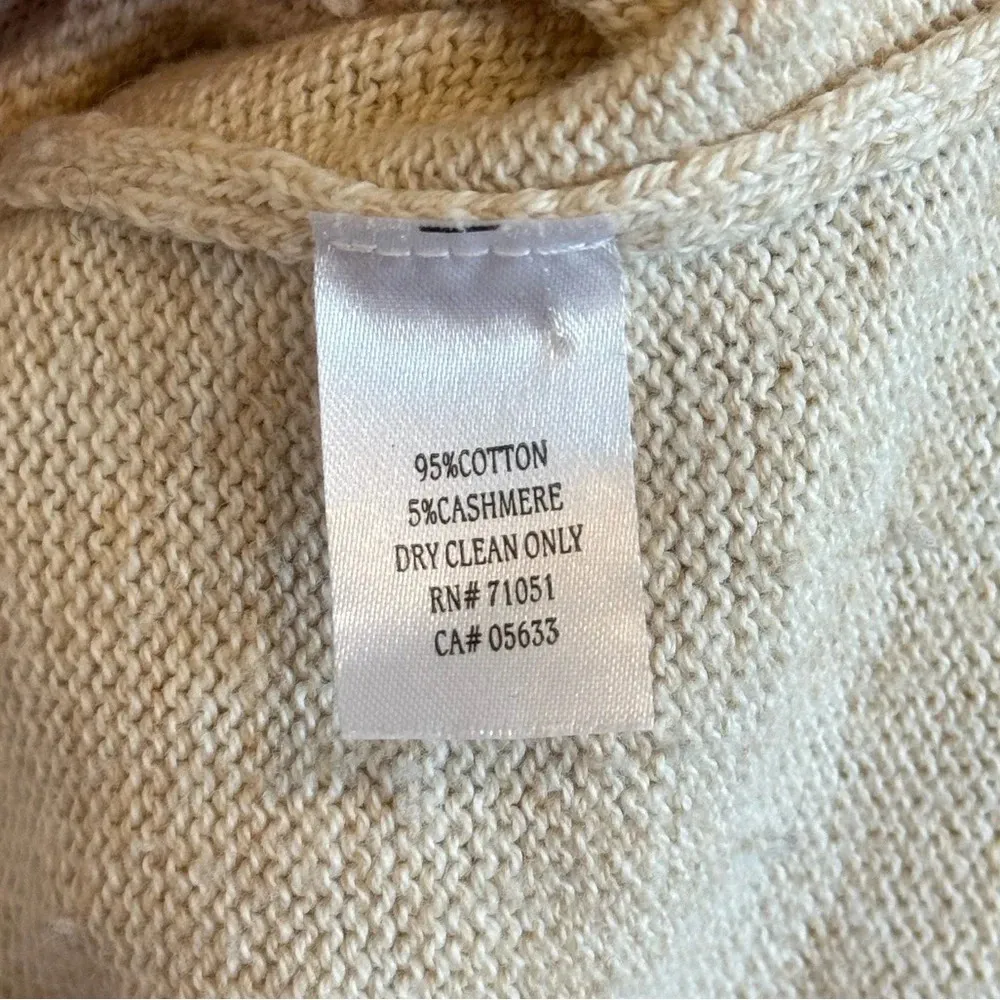 SWTR Bell Sleeve Cable Knit Cotton Cashmere‎ Blend Sweater Ecru Combo XS Neutral - Image 6