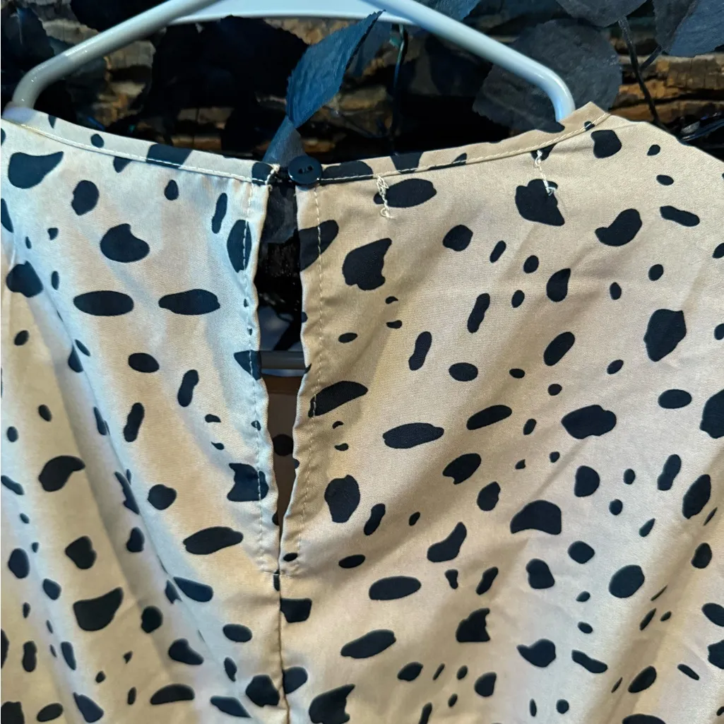 SHEIN Black and Cream Mini Dress - Image 8