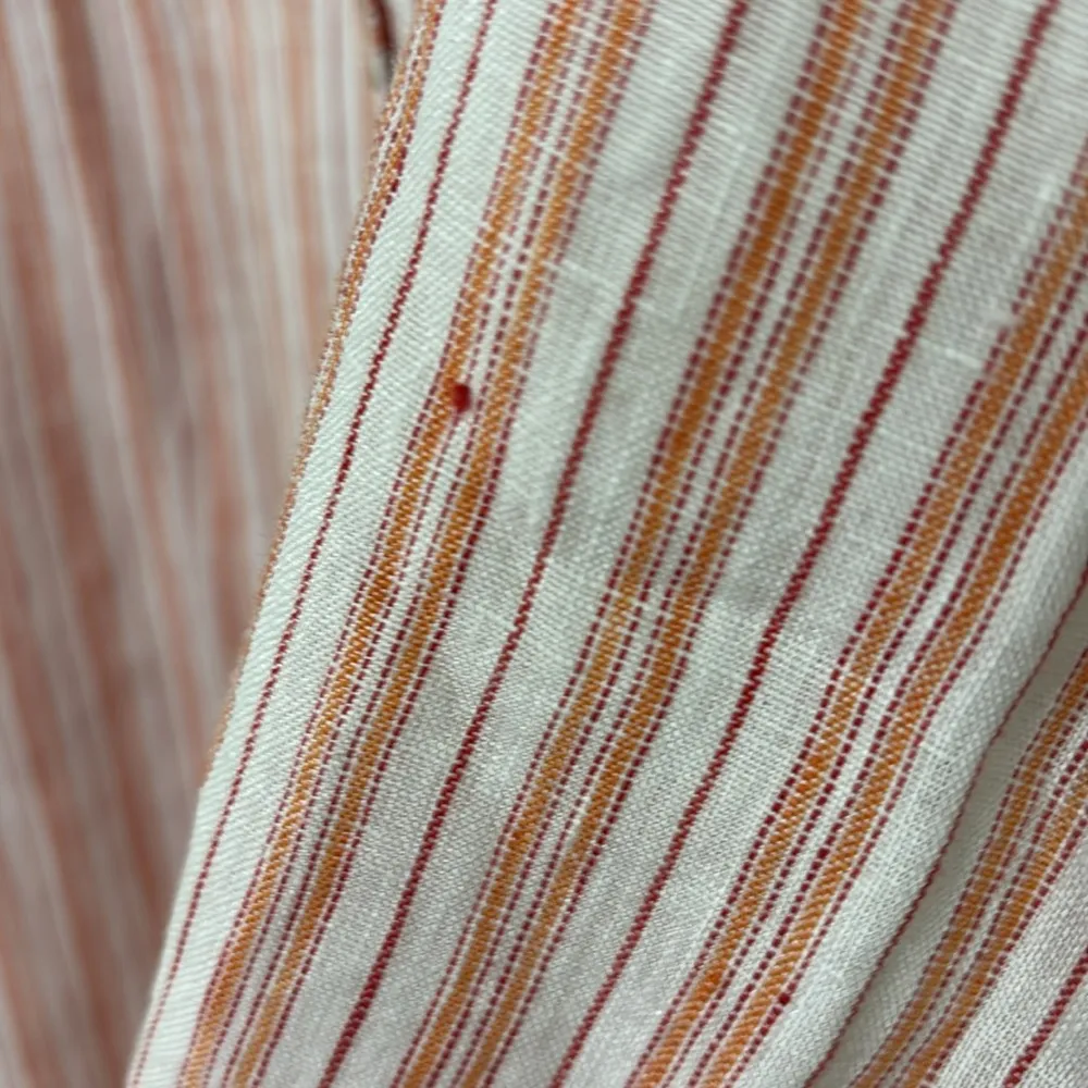 J.Jill Love Linen 100% Linen Tangerine Striped Tunic Blouse Size M Red Size M - Image 8