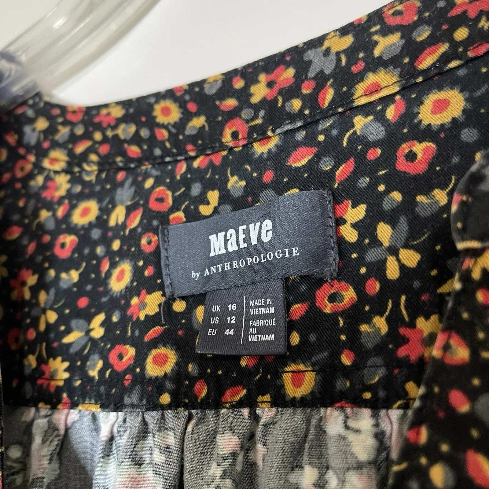 Anthropologie MAEVE marlie button front floral tunic boho dress size US 12 - Image 4