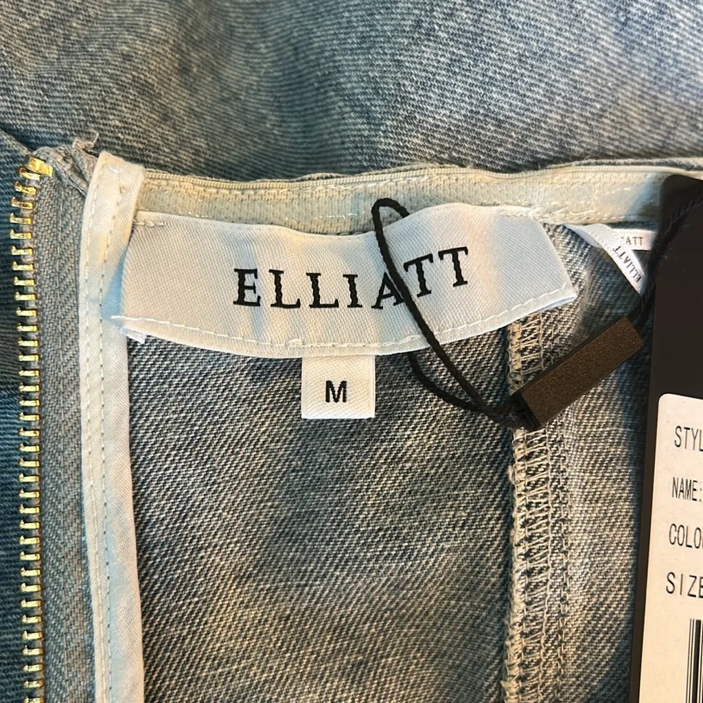 NWT Elliott Giselle Denim Mini Dress Strapless Size Medium - Image 8