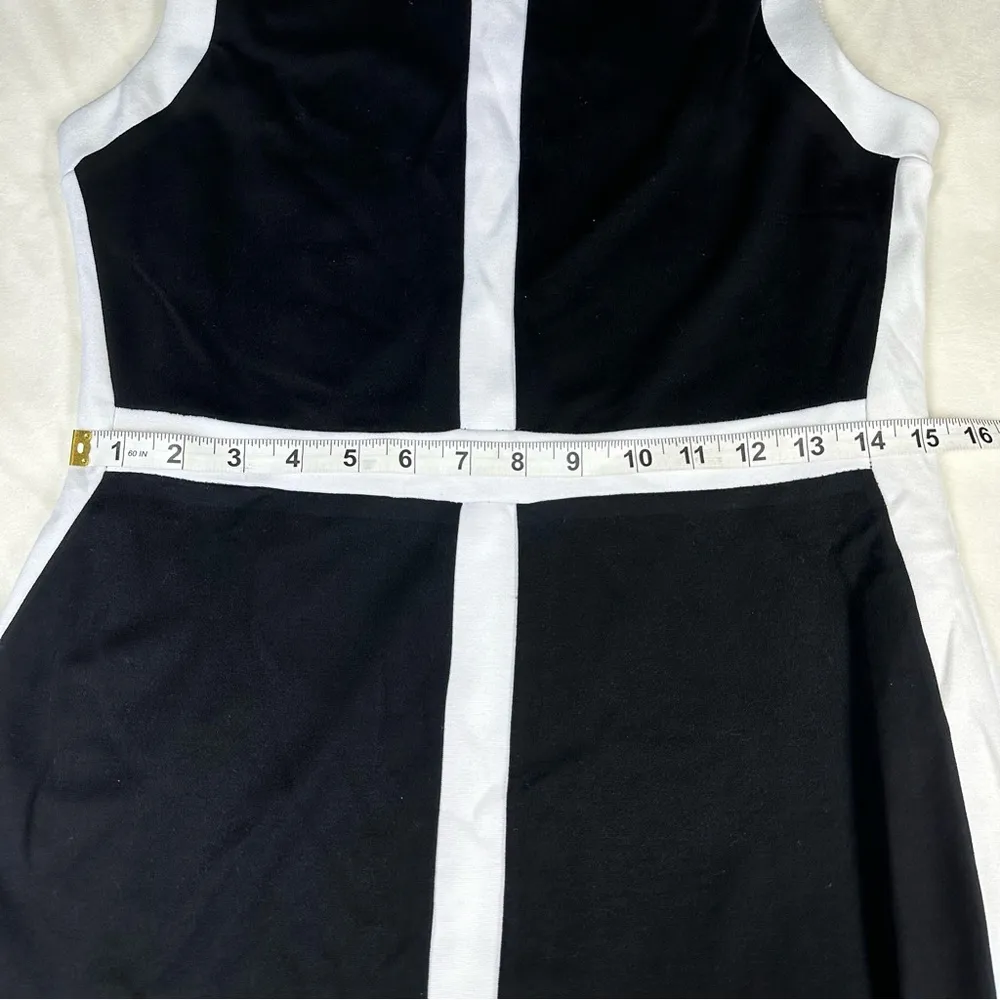 Bailey 44 Black White Trimmed Taxiway Dress Large Bodycon Styling Made In USA - Image 9