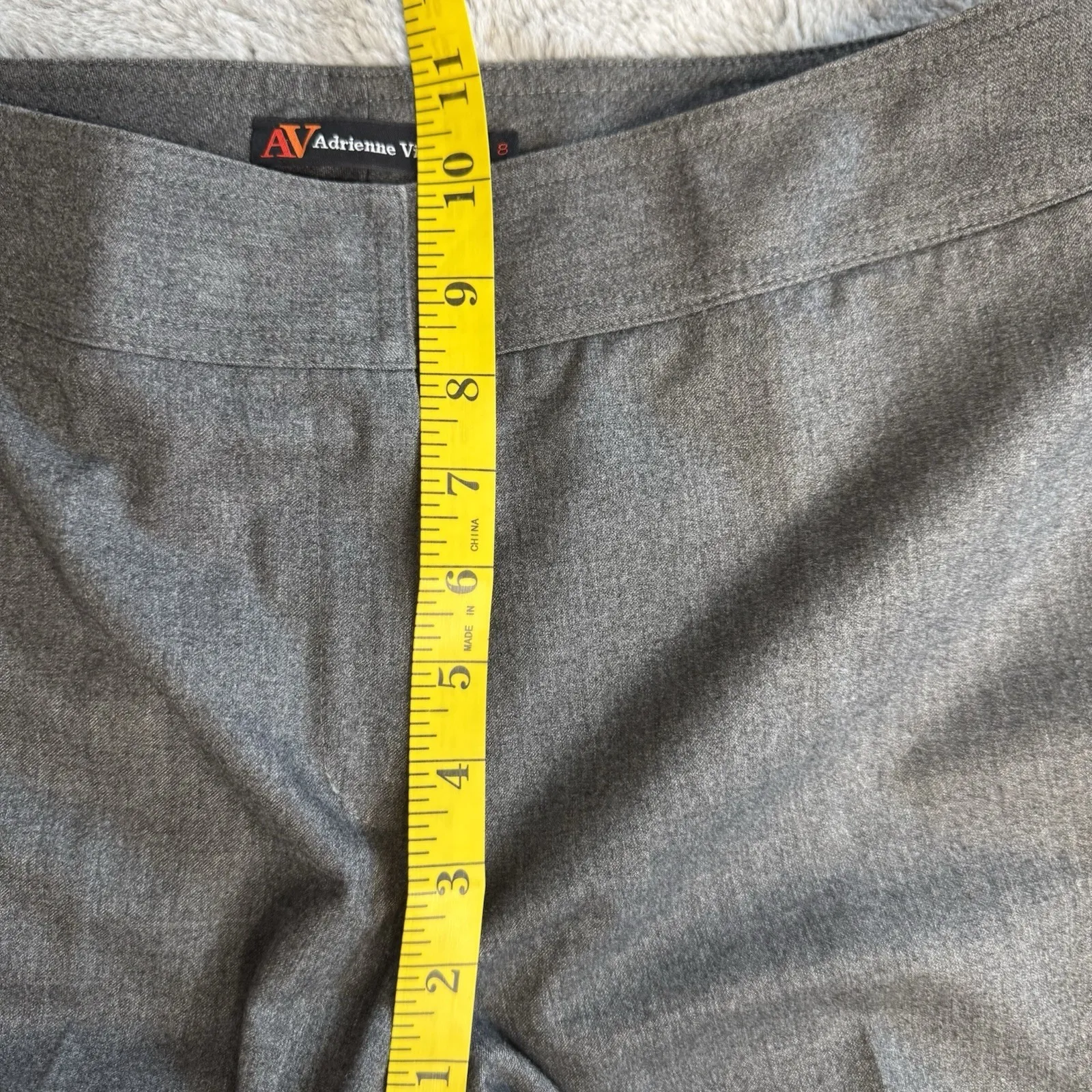 Adrienne Vittadini‎ Pants Womens Sz 8 Heather Gray Dress Wide Leg 32x32 - Image 10