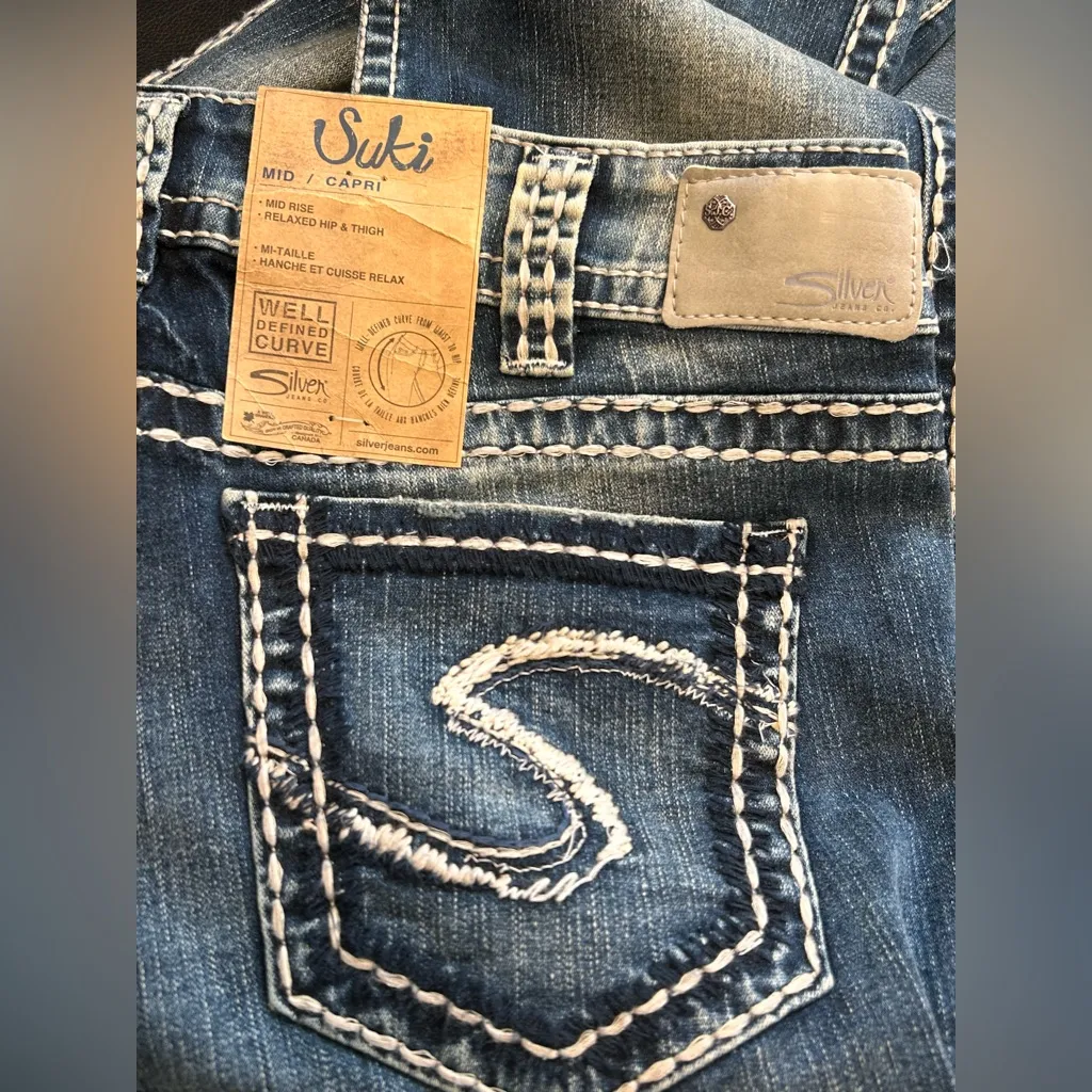Silver Blue Jeans Suki Mid Capri Fluid NWT Womens waist size 31 W31/L22 1/2 - Image 5