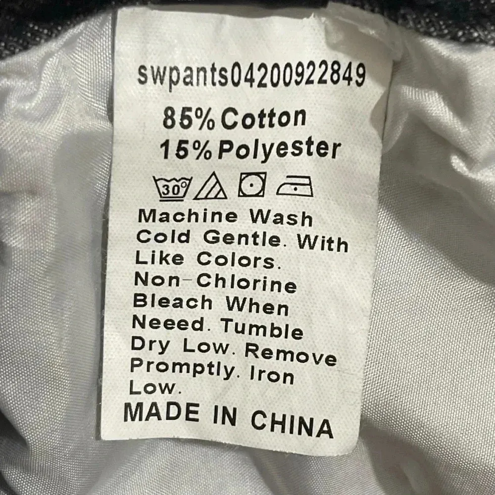 Women’s Wide Leg High Waisted  Jeana Distressed Dark Grey Acid Wash Jeans Sz Med - Image 8