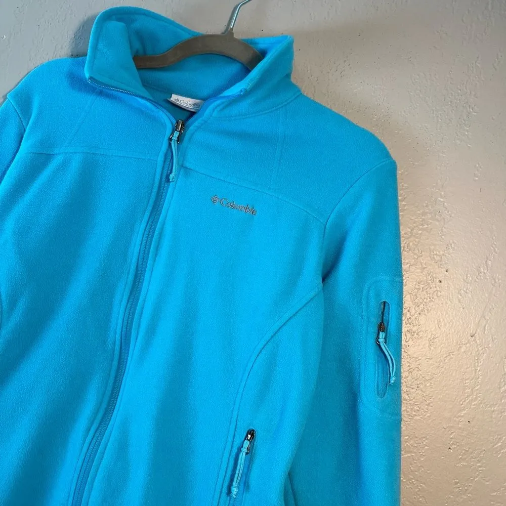 Columbia Vintage Y2K Women's Ski Jacket Bright Blue SZ S Full Zip-Up Cozy Preppy - Image 6