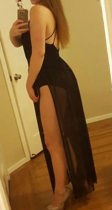 Mesh Overlay Maxi Dress Black Size M - Image 4