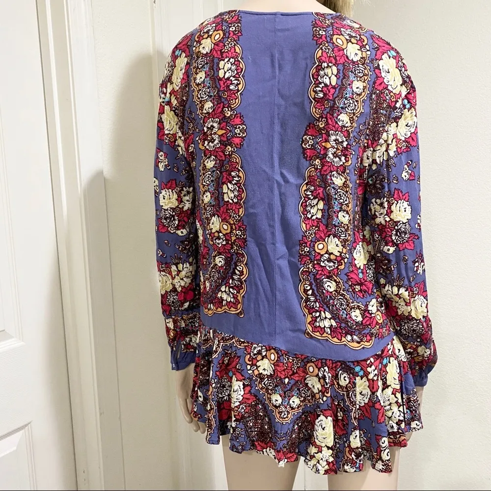 Free People Ruffle Floral Tunic Top S - Image 2