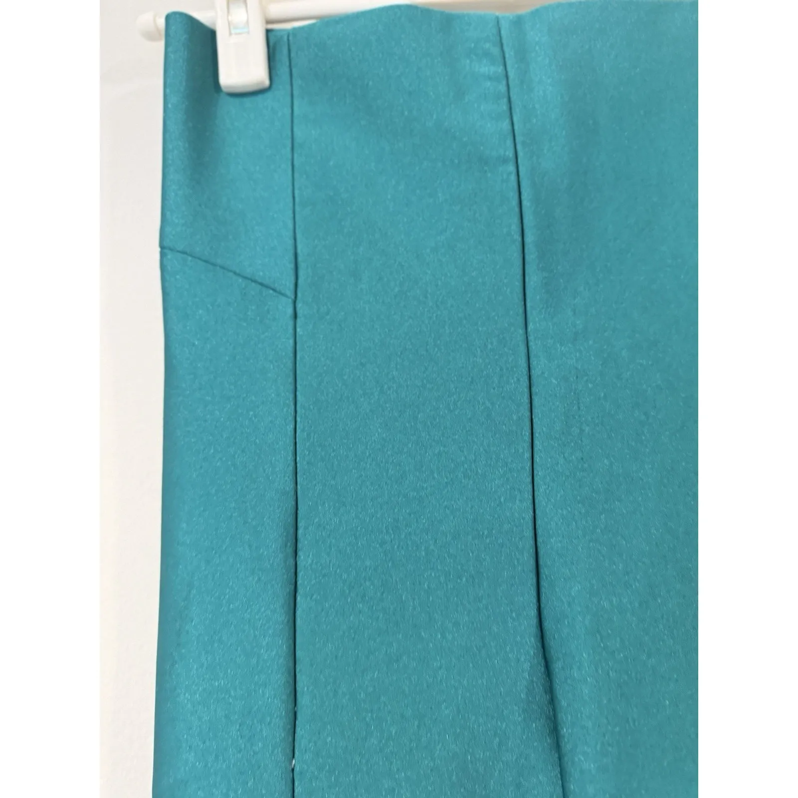 Zara Womens Studio Split Leg Cigarette Pants Metallic Green Size S - Image 4