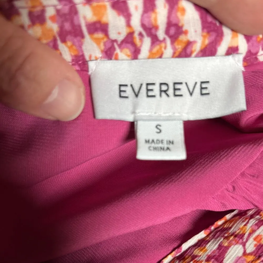 Evereve Women Small Dress‎ Pink Orange Mini V Neck Flowy  Lined FairyWhimsy - Image 6