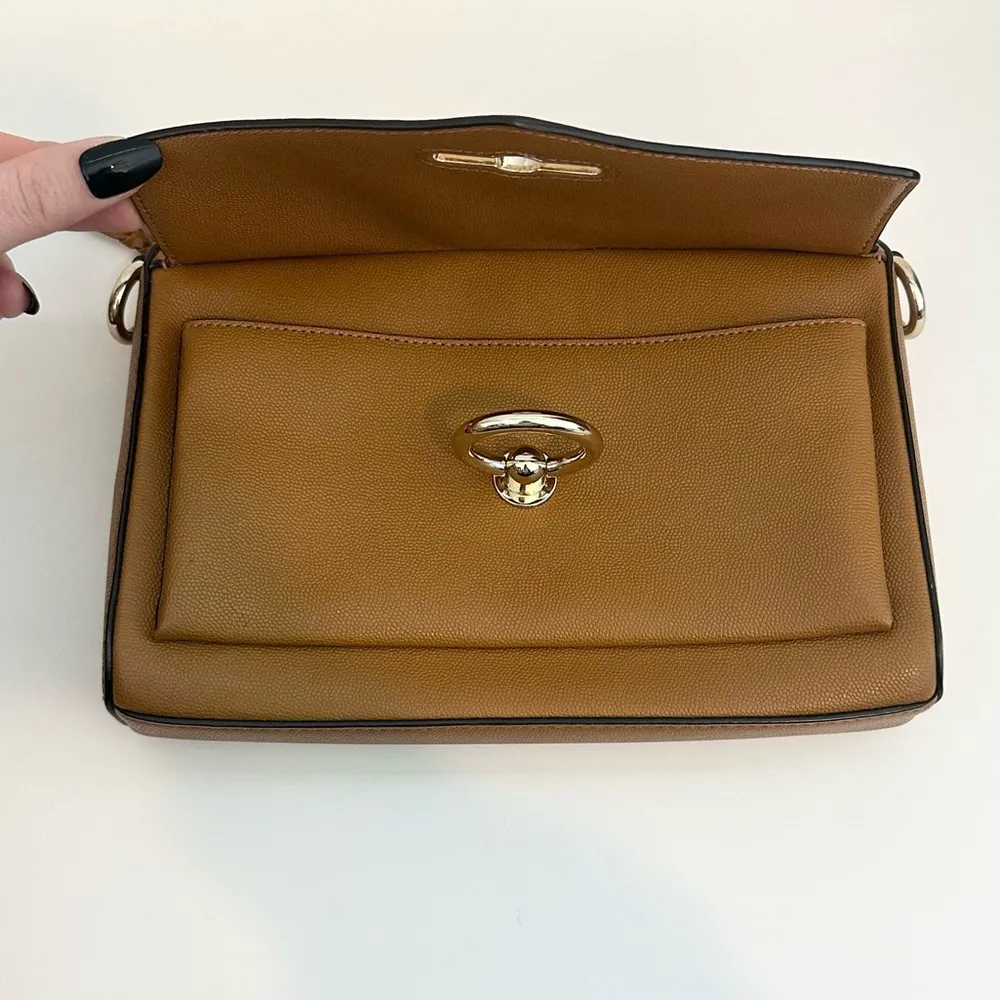 Rebecca Minkoff Jean Mac Leather Crossbody Handbag in Nutmeg Tan Brown-No Strap - Image 5