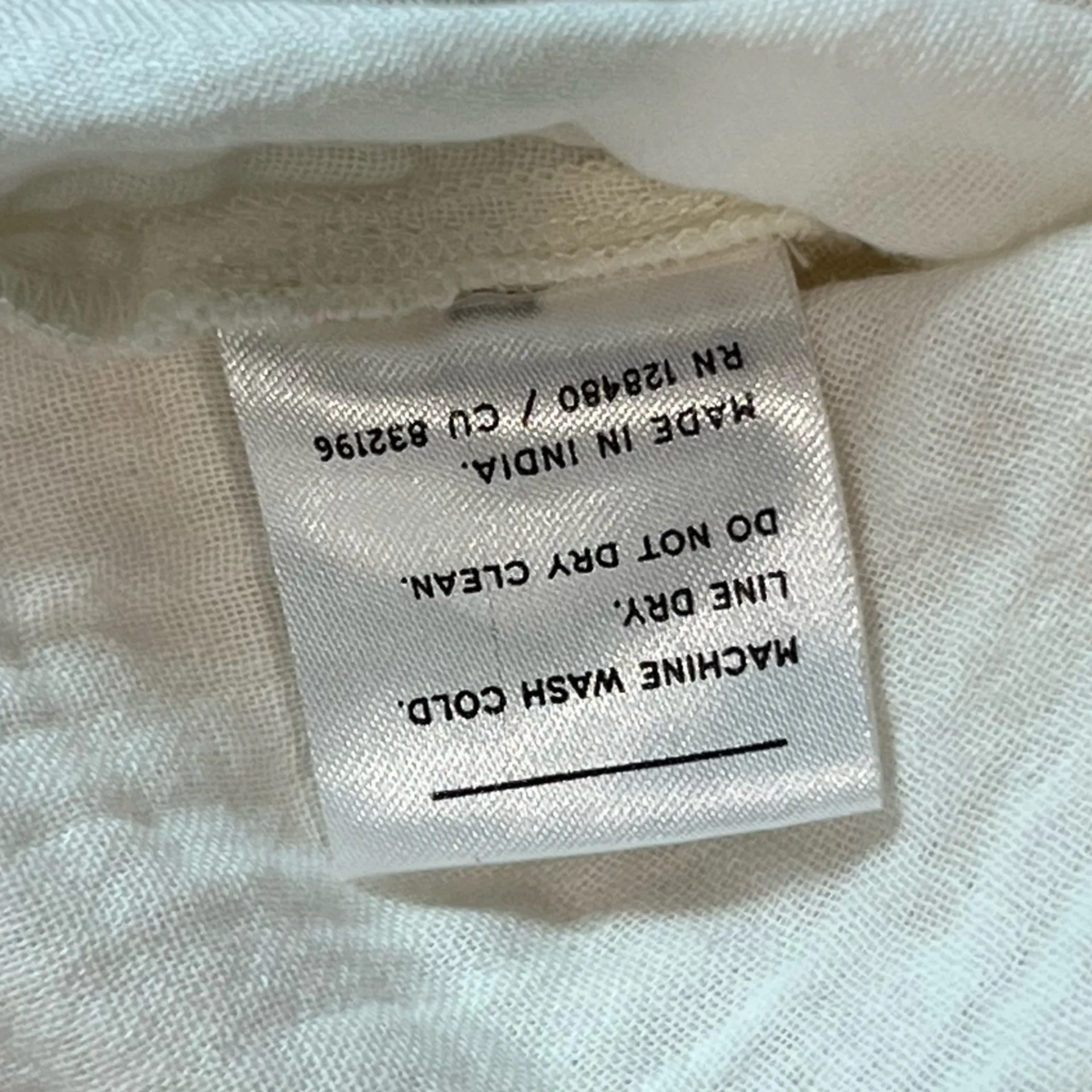 Pact Daily Coastal Gauze Organic Cotton Top Sea Salt White Ivory XL/XXL V Neck - Image 7