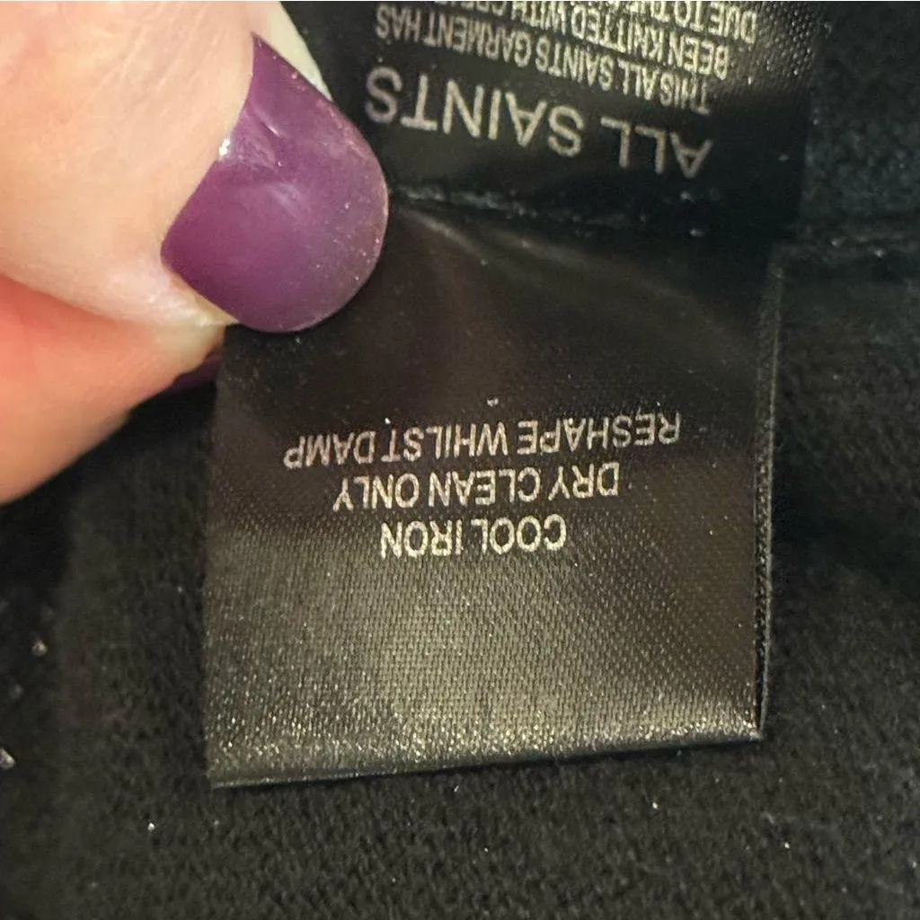 All Saints Zuri Black Metallic Mini Dress Size Small - Image 13