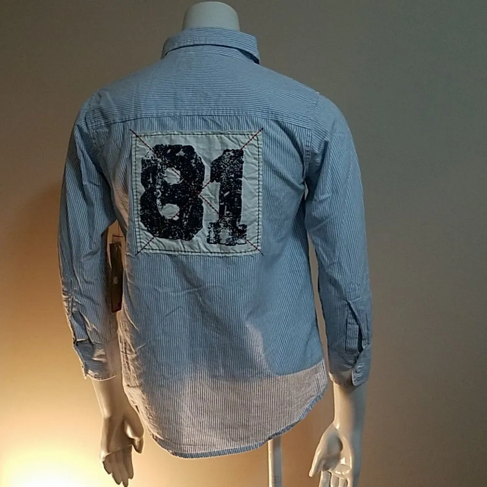 Ruff Hewn NWT  Blue & White Button Down Shirt (S) - Image 4