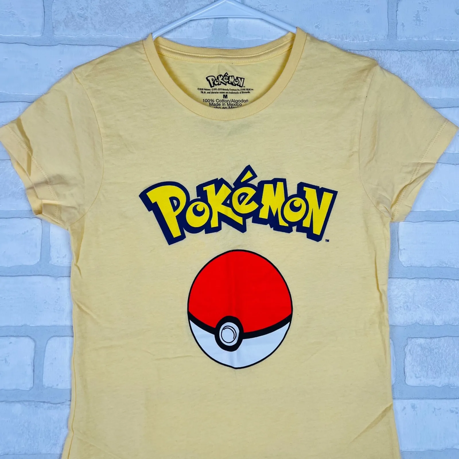 Pokemon T Shirt Junior's Yellow Pikachu Ball Graphic Tee Size M - Image 3