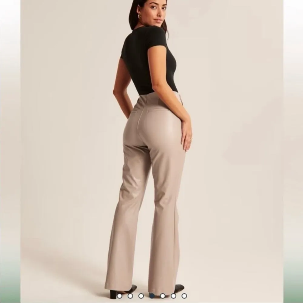 Abercrombie & Fitch Curve Love Vegan Leather Slim Flare Pants - Image 2
