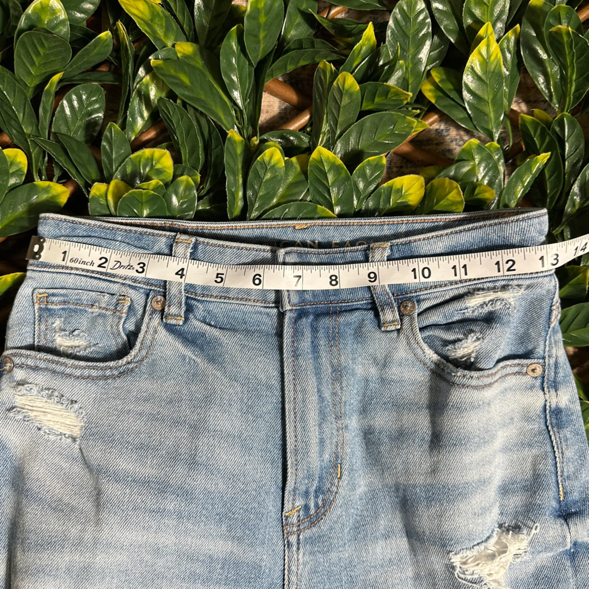 American Eagle  Blue Distressed Mom Jean Size 0 - Image 6