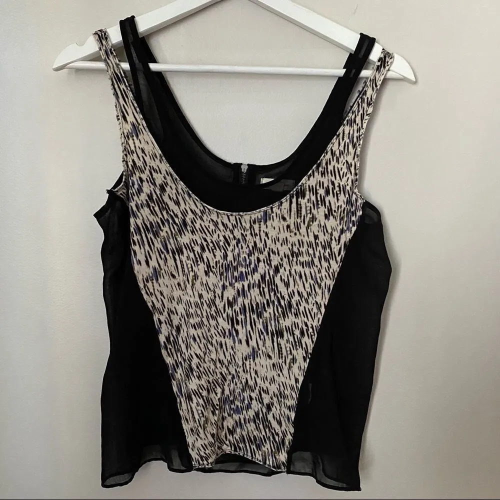 Silence + Noise Tank Top Urban Outfitters Layered Sheer Pattern Cute Trend Black - Image 7