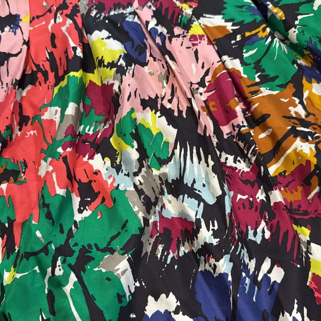 NWT J. Crew Colorful spaghetti strap brushstroke Abstract SILK dress midi 8 - Image 6