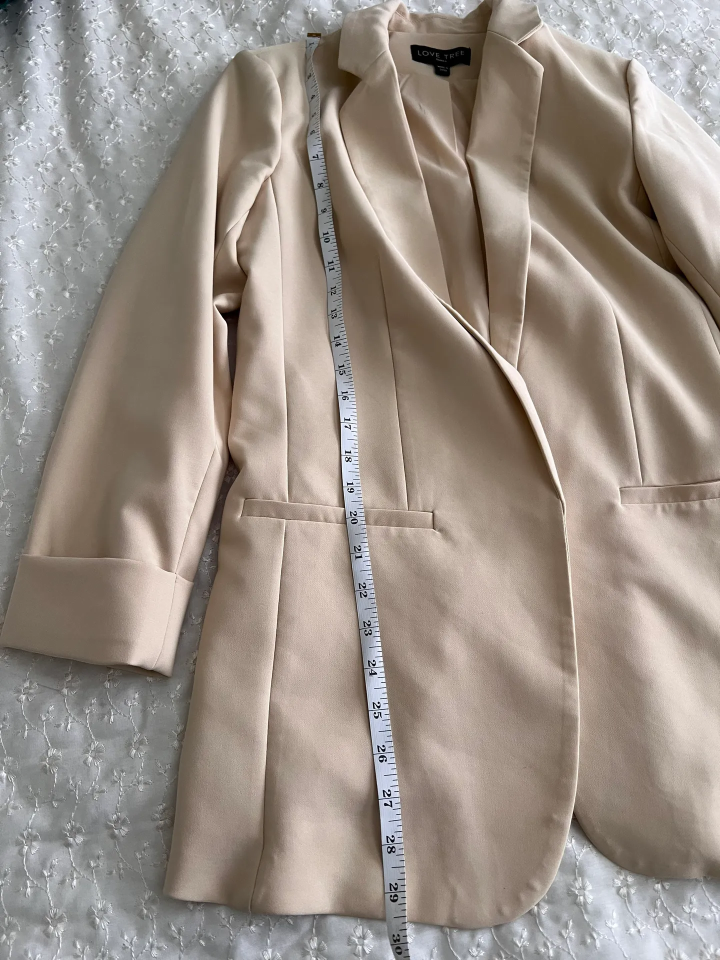 Love Tree Elegant Beige Women's Blazer - Image 2