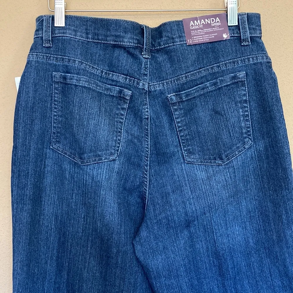 NWT Gloria Vanderbilt size 12 Amanda Blue jeans Classic Fit Tapered - Image 8