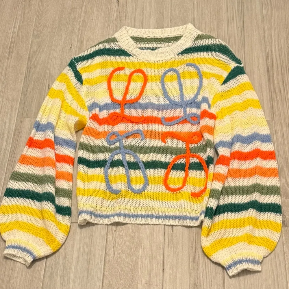 Colorful Striped Sweater Yellow Size L - Image 2