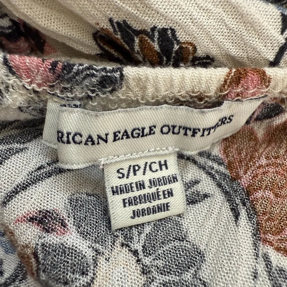 American Eagle Floral Wrap Ruffle Maxi Dress Women's Small Bohemian Tassle Flowy - Image 14