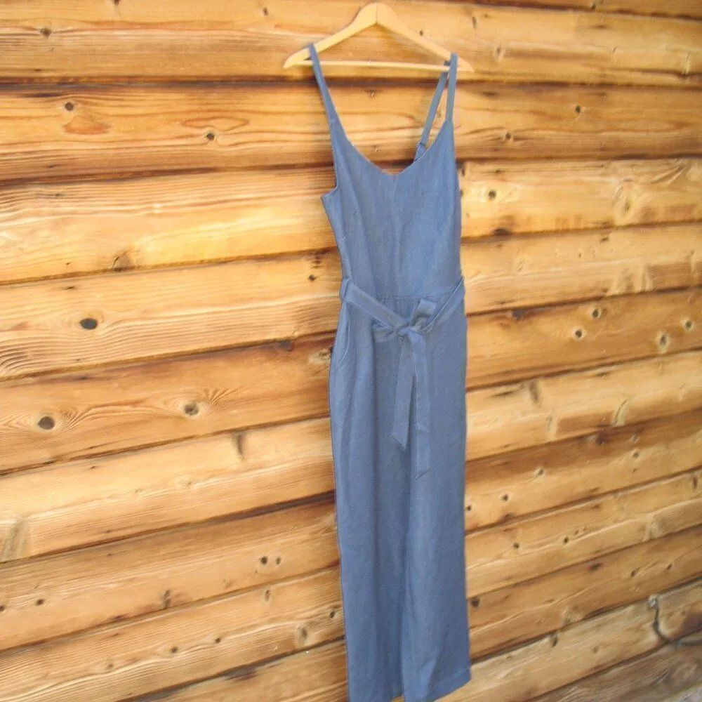 NWT Blue Chambray Belted Jumpsuit Pants - Image 4