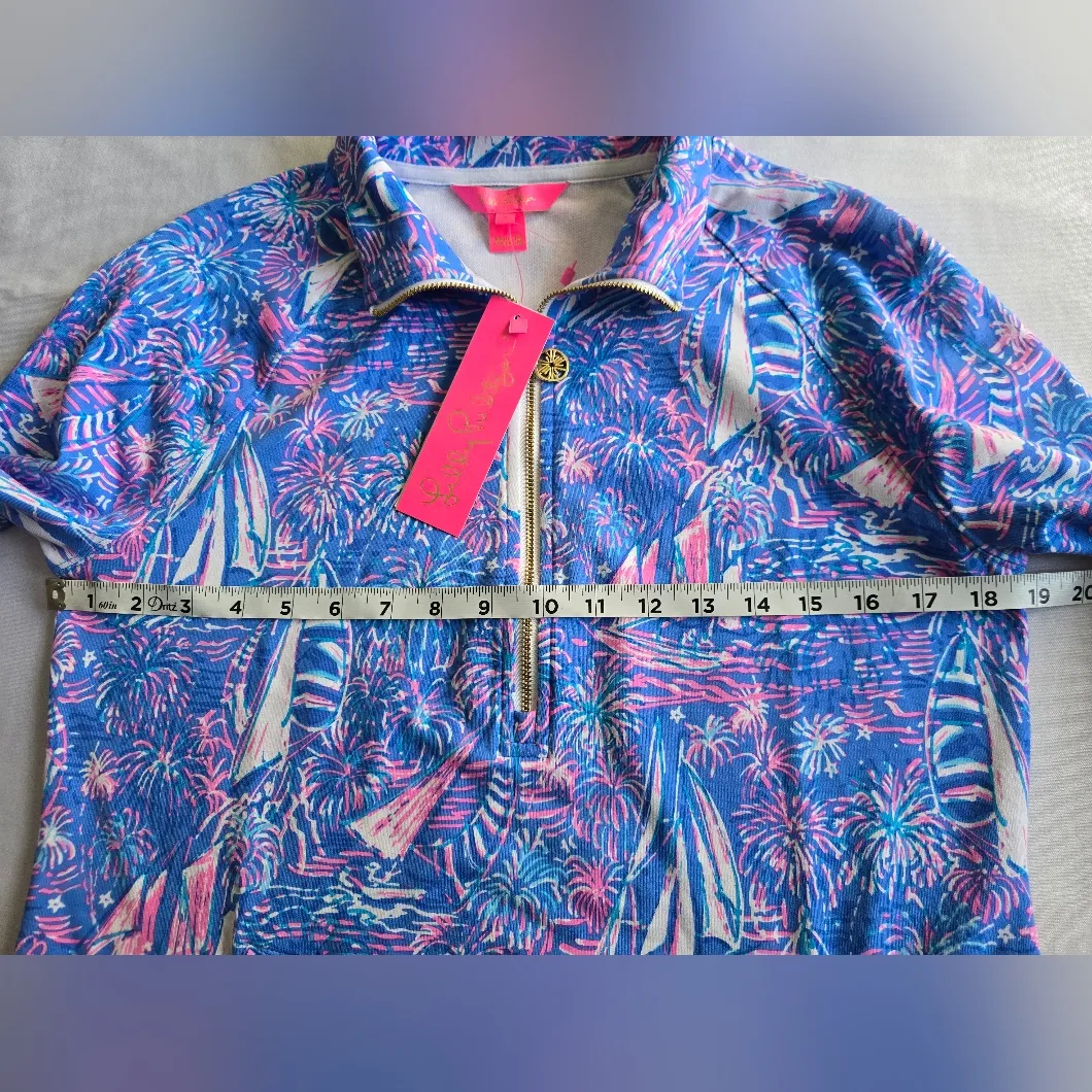 Lilly Pulitzer UPF 50+ Skipper Popover Boca Blue Its A Sailabration Size S - Image 4
