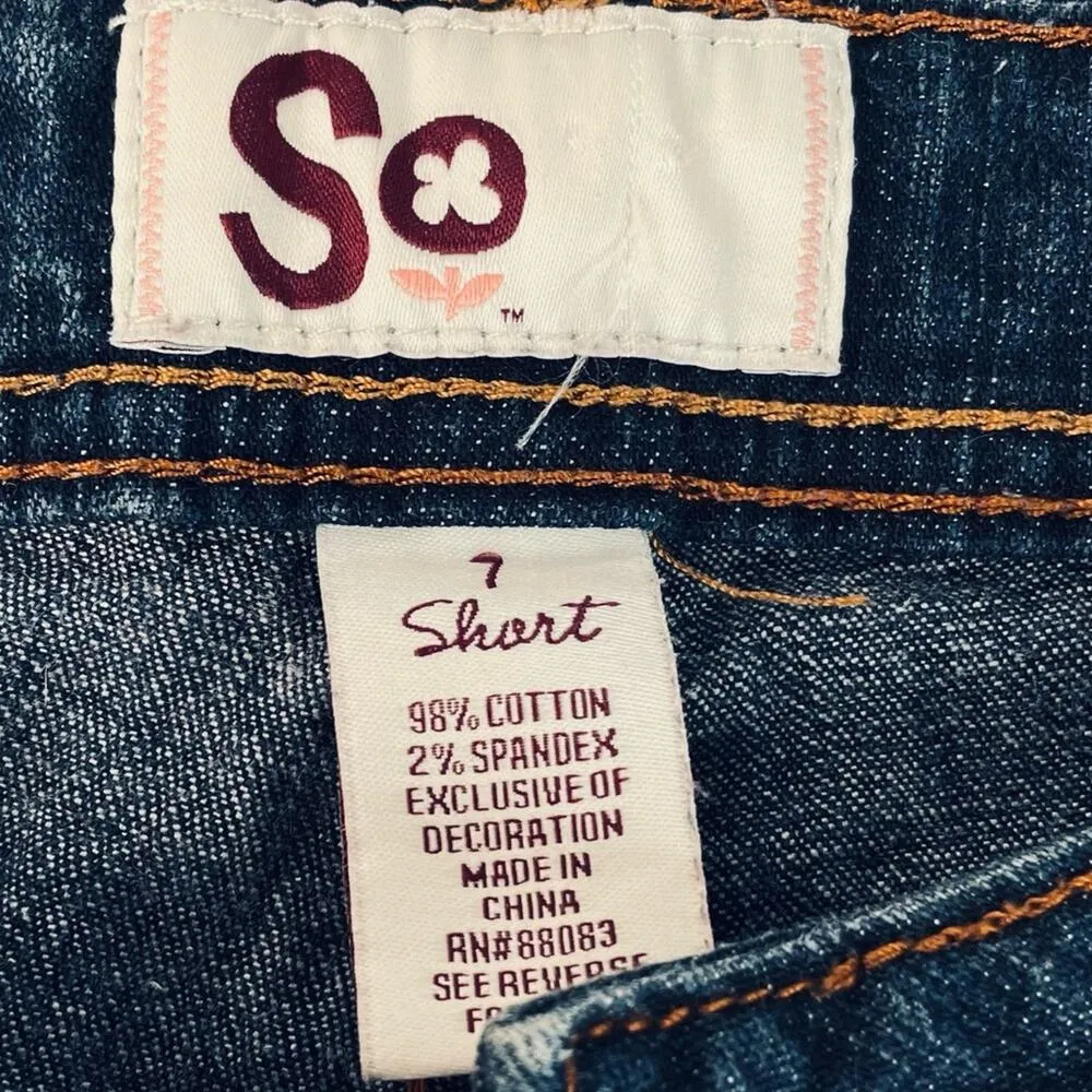 SO  Flare Jeans Dark Blue Size 7 - Image 5