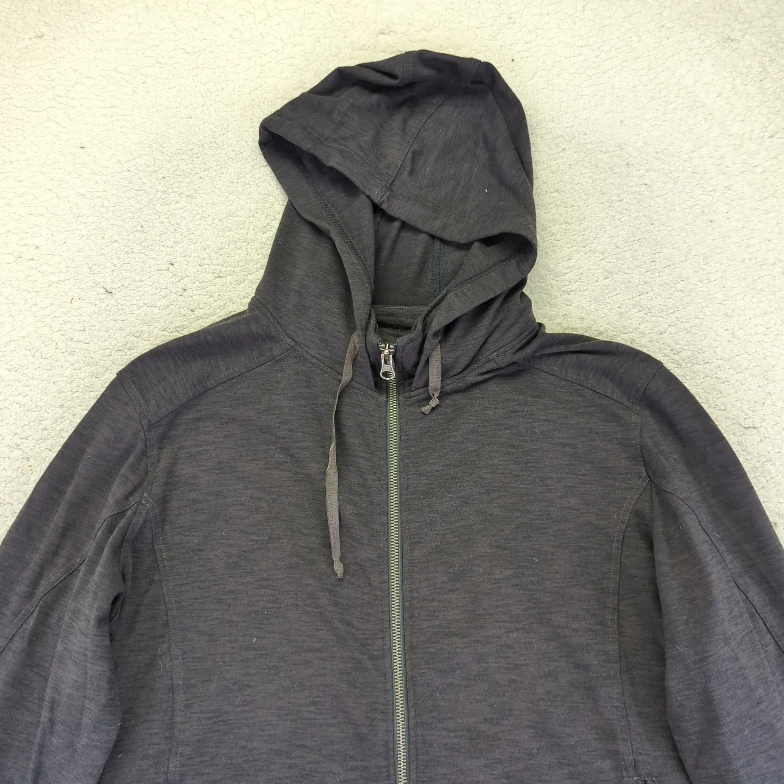 Kuhl Womens Fleece Zip Up Hoodie Jacket Charcoal Gray Thumbholes Size Large 16S - Image 3