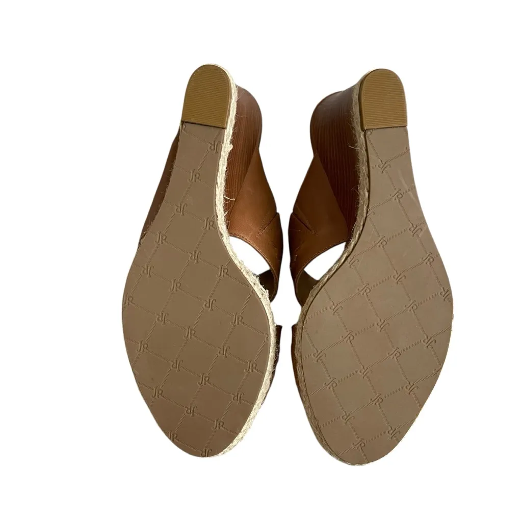 Jack Rogers Sophia Slide Wedge Heel Sandals Women’s Size 10 Leather Oak Brown - Image 7