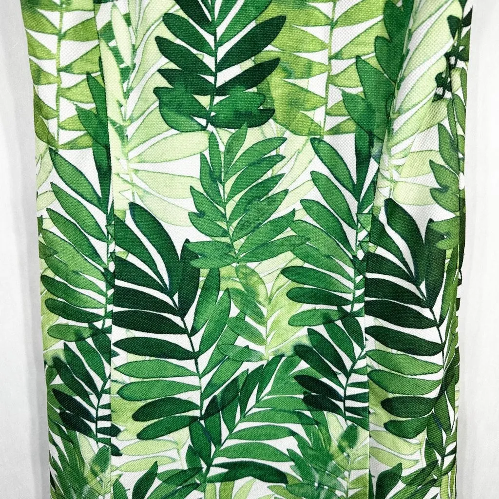 Julian Taylor Size 6 Dress Green Leaf Print Shift Sleeveless Mini Back Zip 1675 - Image 2