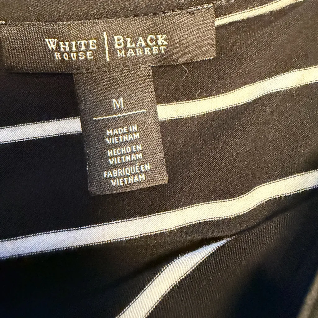 White House Black Market Black and White Striped Mini Dress - Image 9